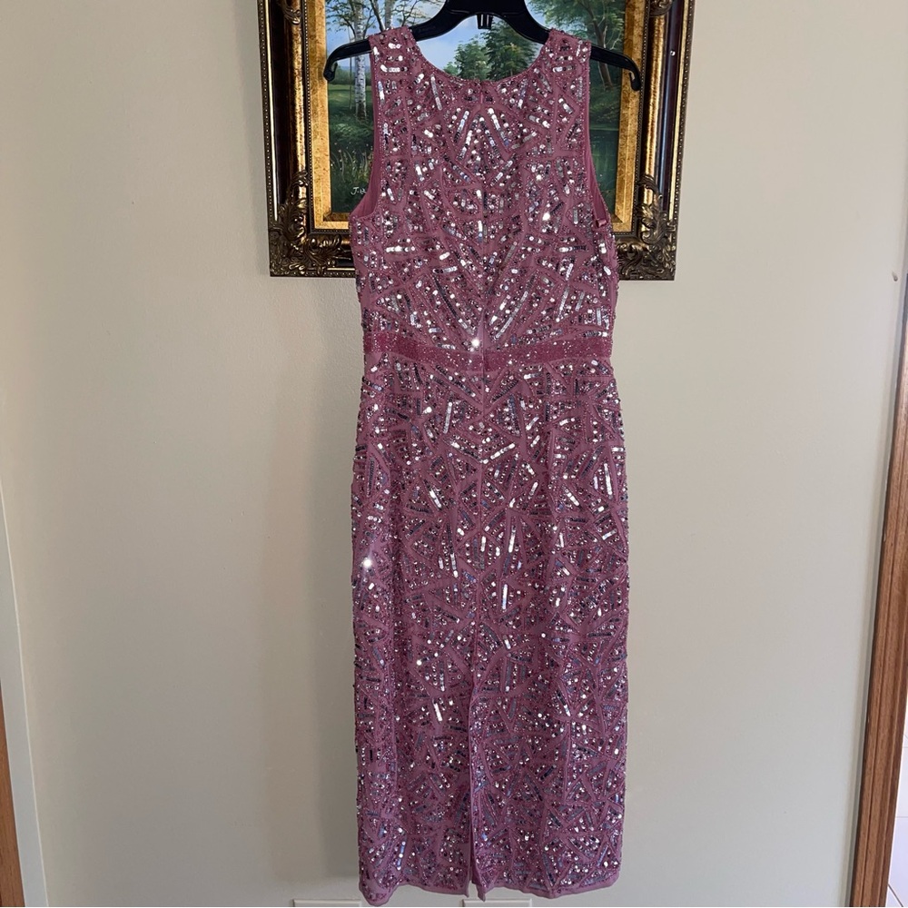 Mac Duggal Geometric Patterned Sequin Midi Cockta… - image 8